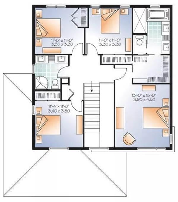Upper Floor Layout with Three Generous Bedrooms