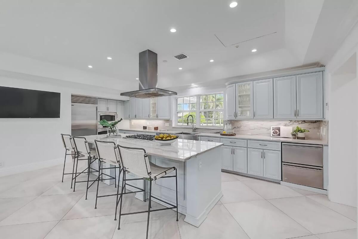 Spacious Kitchen with a Sleek Island Perfect for Entertaining