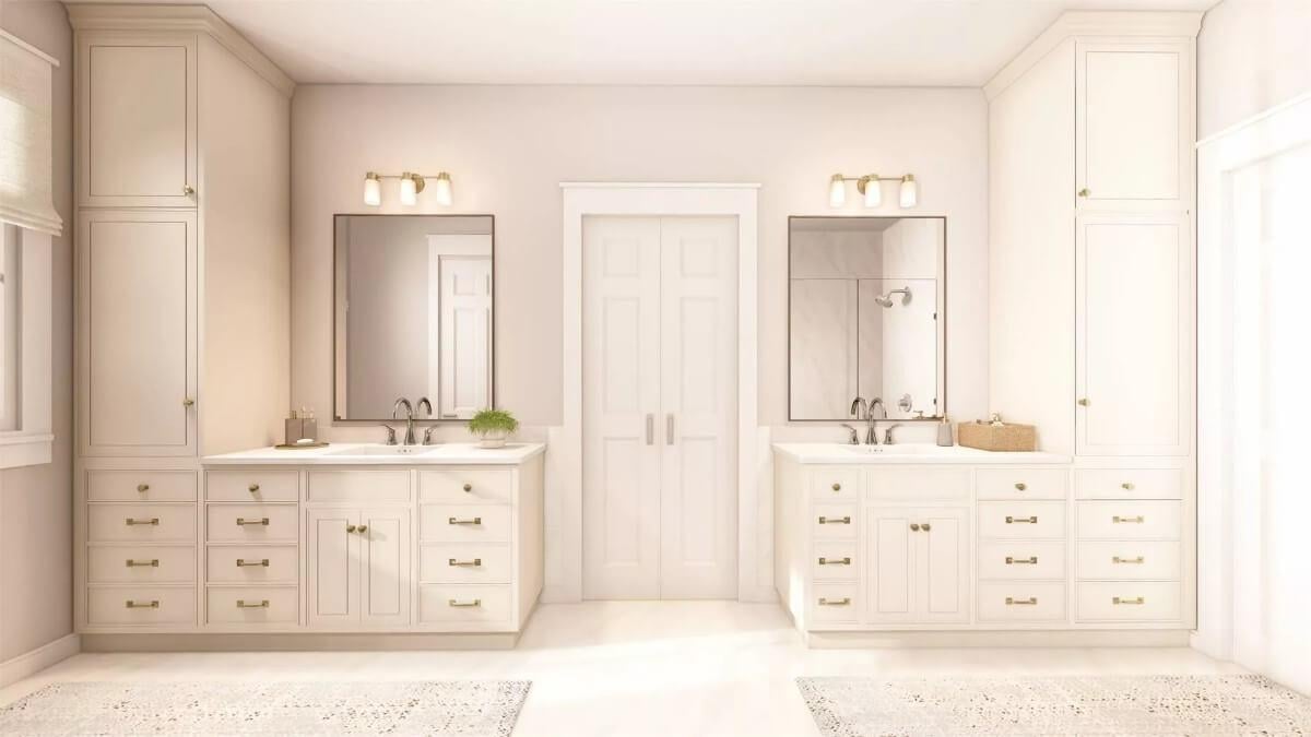 Double Vanity Delight with Chic Sconce Lighting