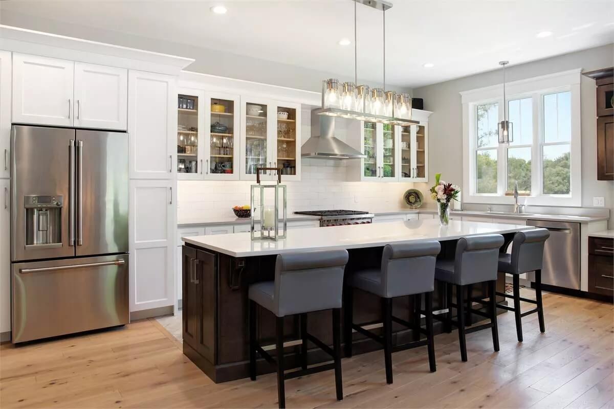 Wow, Check Out the Expansive Island in This Craftsman Kitchen