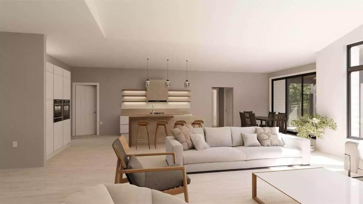 Modern Open-Concept Living Area with Minimalist Charm