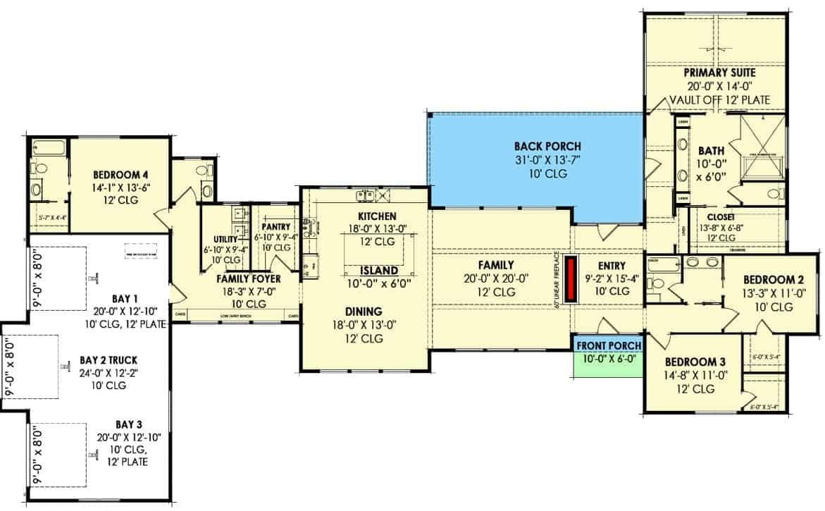 Explore This Spacious Floor Plan Featuring a Central Family Room