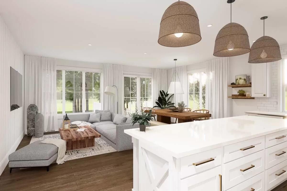 Notice the Seamless Flow Between the Living and Dining Areas