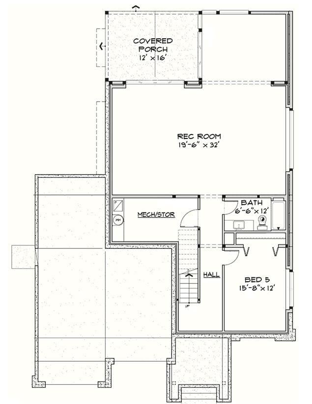 Check Out the Spacious Rec Room and Covered Porch on This Floorplan