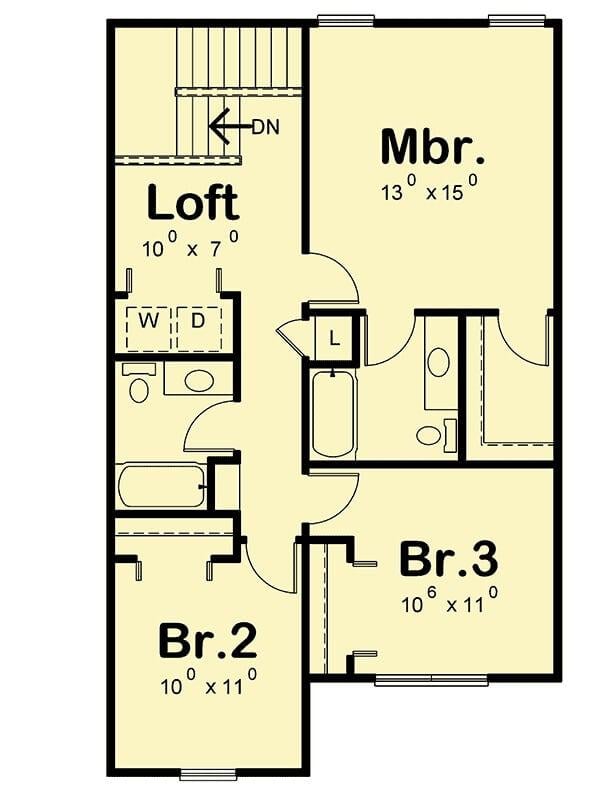 Check Out This Thoughtful Upper Floor Layout with a Cozy Loft