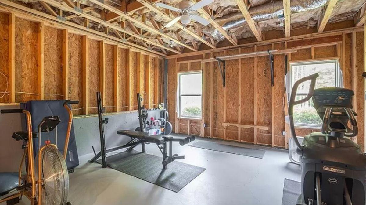 Notice the Raw Industrial Feel of This Unfinished Home Gym