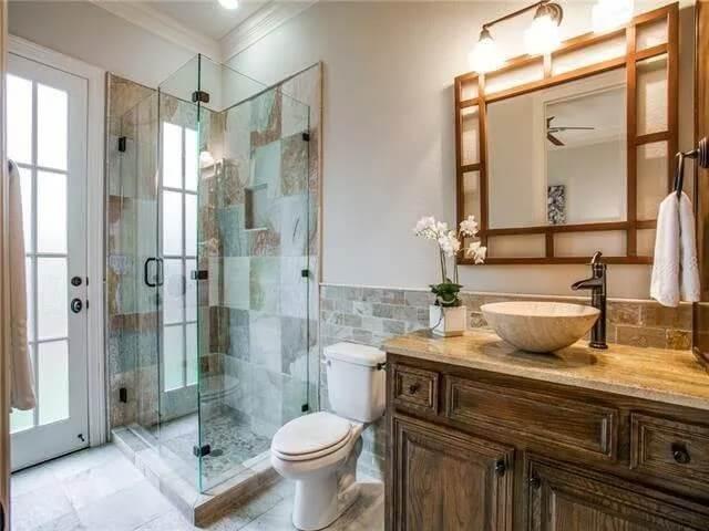 Check Out This Spa-Like Bathroom with a Stone Vessel Sink