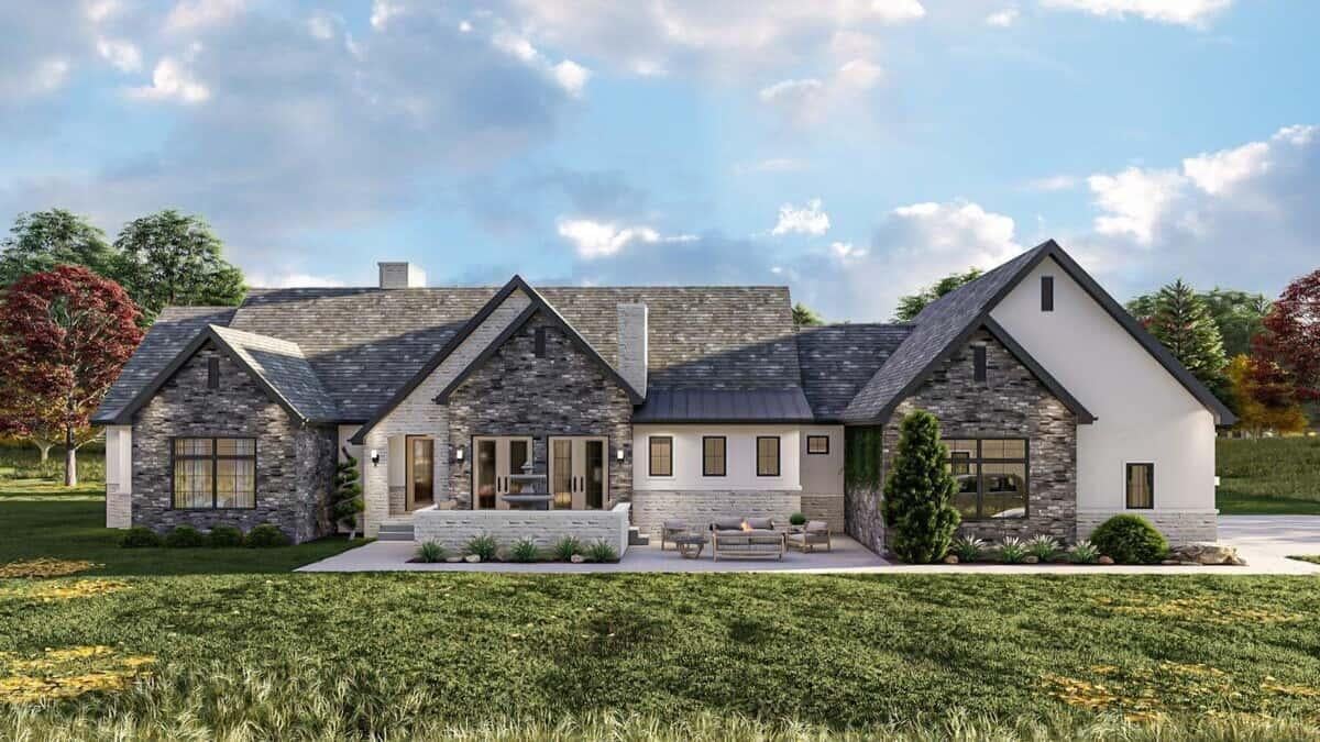 Wow, Look at That Stone Facade on This Modern Home