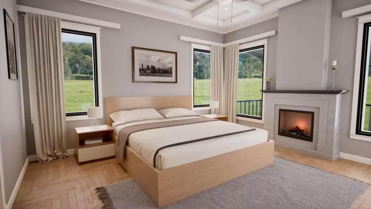 Look at the Dual-Aspect Windows in This Elegant Bedroom