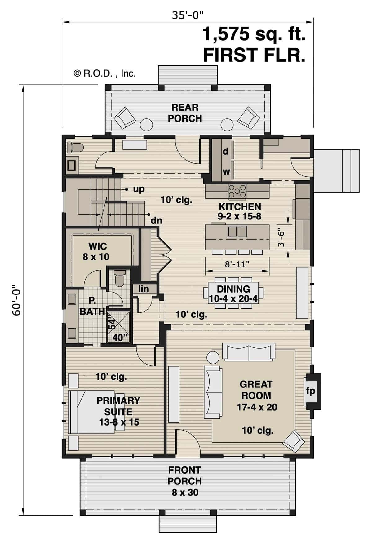 Explore This Thoughtfully Designed 1,575 sq. ft. First Floor Plan