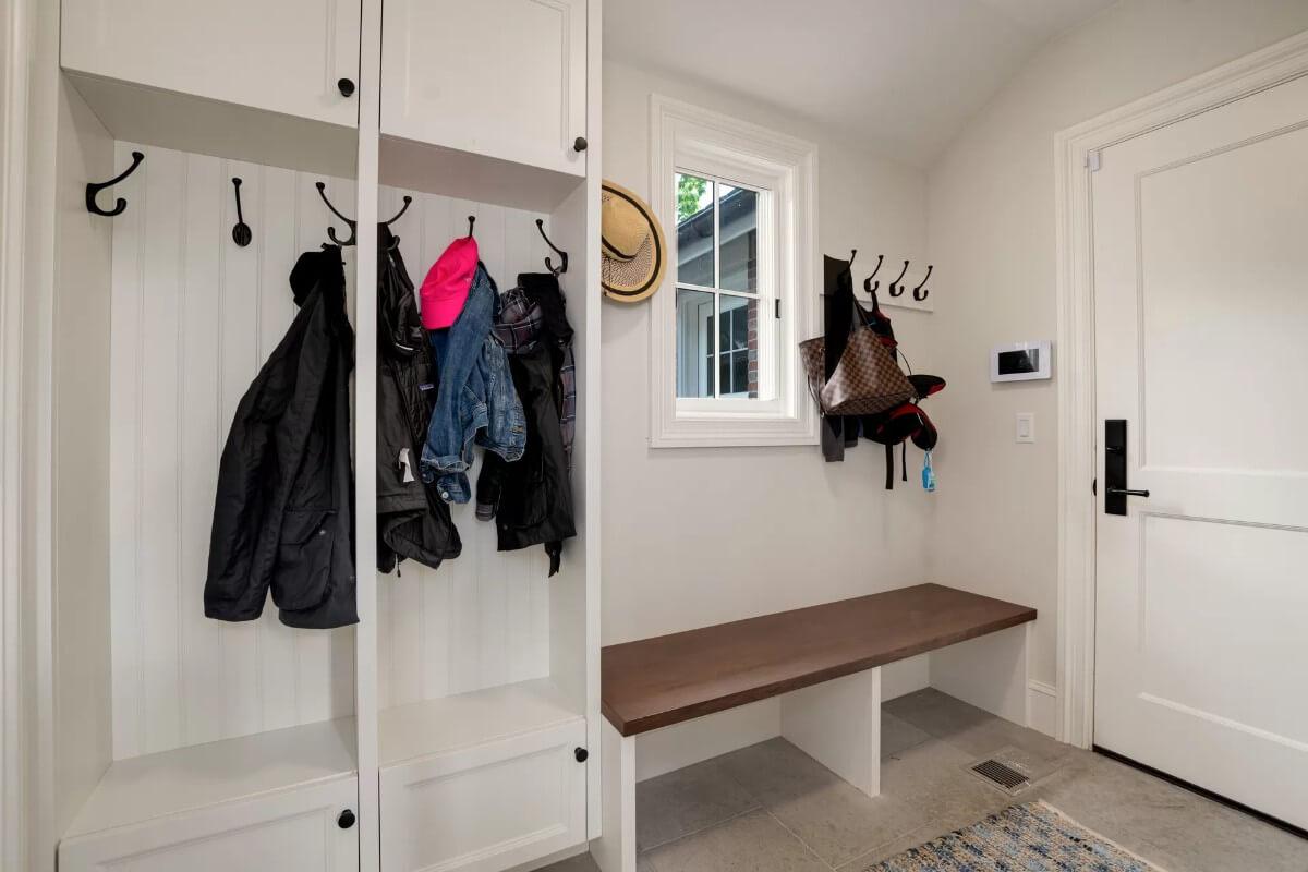 Practical Mudroom Featuring a Handy Built-In Bench and Storage Cubby