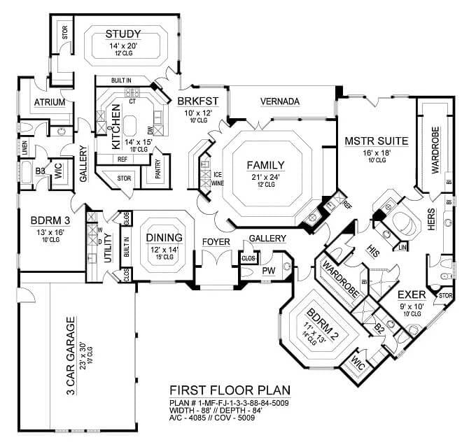 Explore This Spacious Floor Plan With a Three-Car Garage and Dedicated Exercise Room