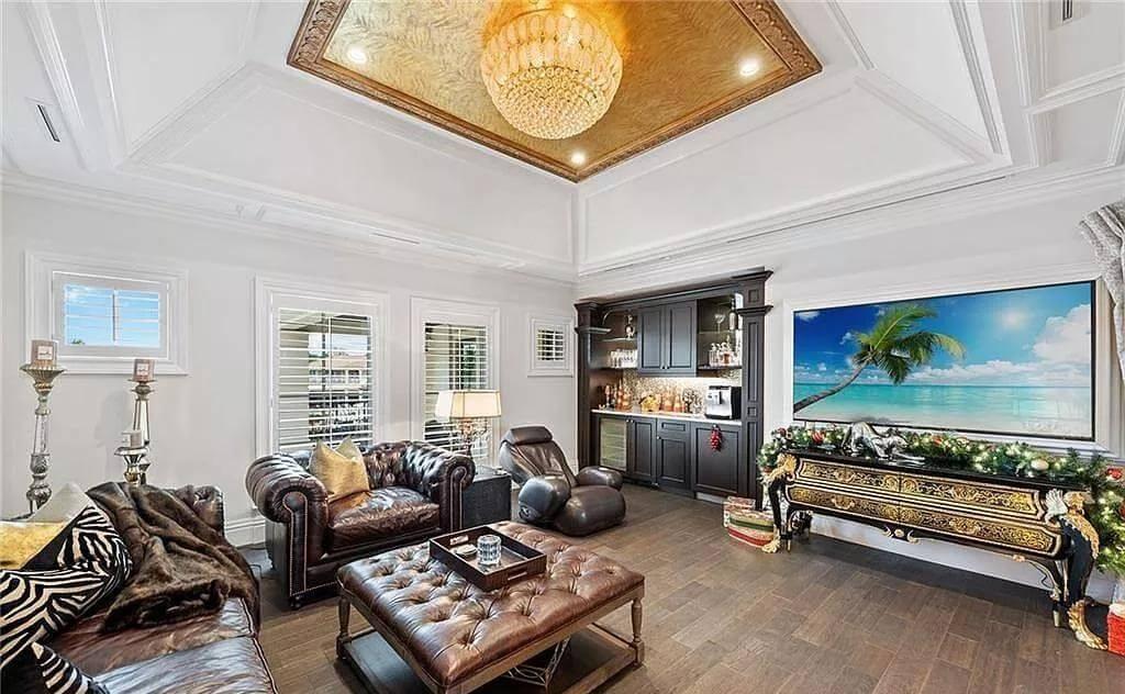 Notice the Ornate Console and That Stunning Chandelier
