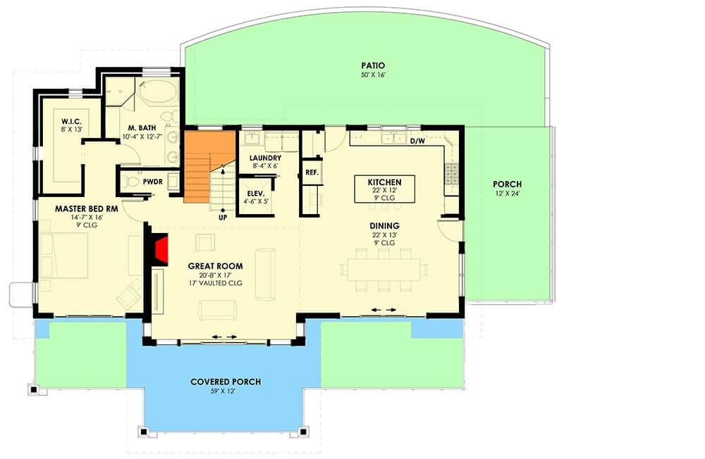Explore the Open Floor Plan with a Spacious Great Room and Expansive Porch
