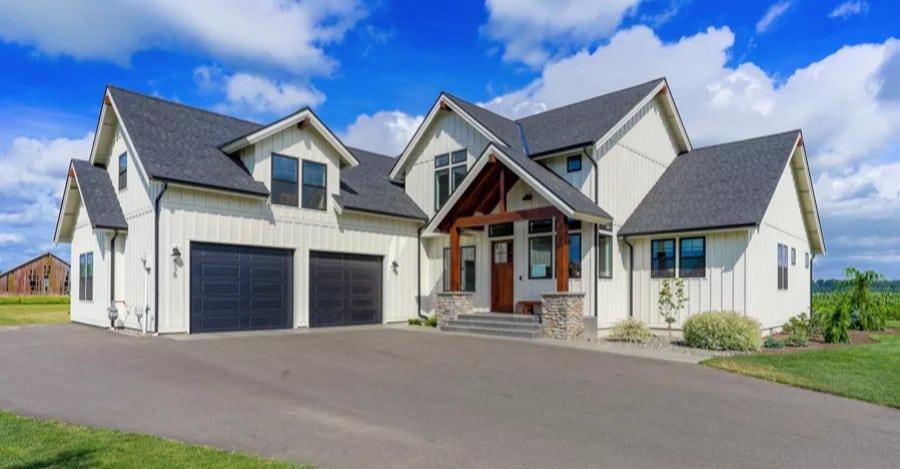 Check Out the Striking Gabled Rooflines on This Farmhouse Exterior