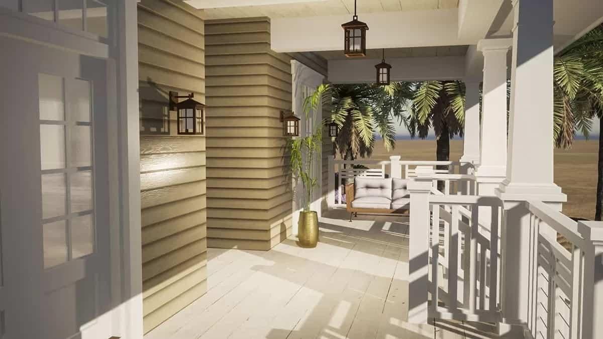 Notice the Lanterns Adding a Warm Glow to This Craftsman Porch