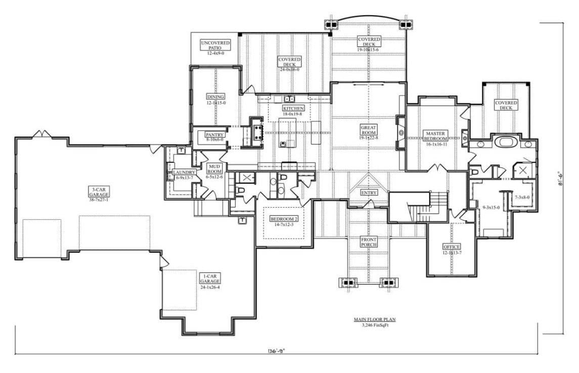 Spacious Floor Plan with a Three-Car Garage and Expansive Decks
