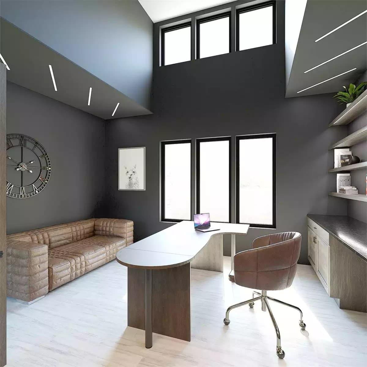 Check Out the Dramatic Ceiling Height in This Modern Office