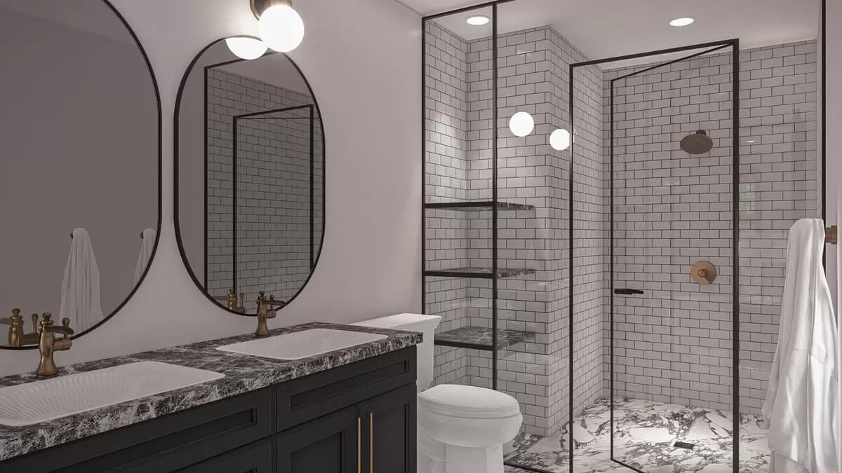 Notice the Classic Subway Tiles in This Chic Bathroom Design