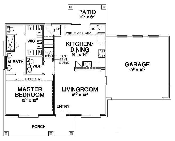 Functional Craftsman Floor Plan with Central Kitchen Hub