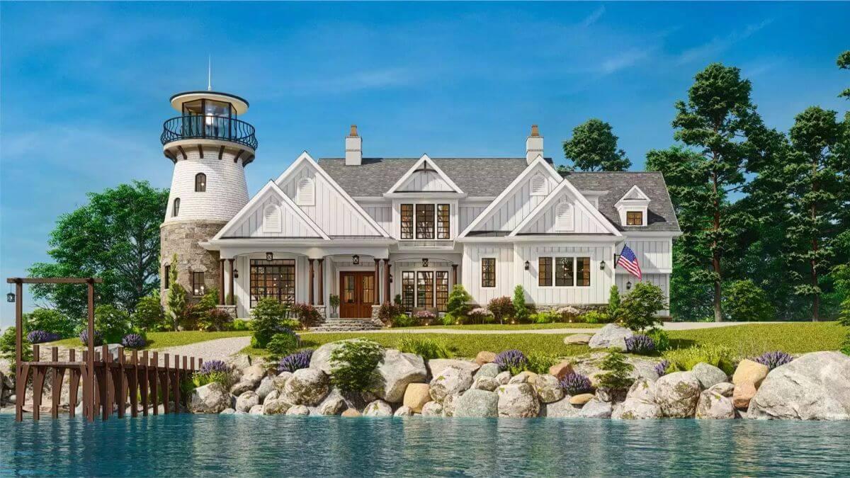 Charming Coastal Home with Its Own Lighthouse Tower