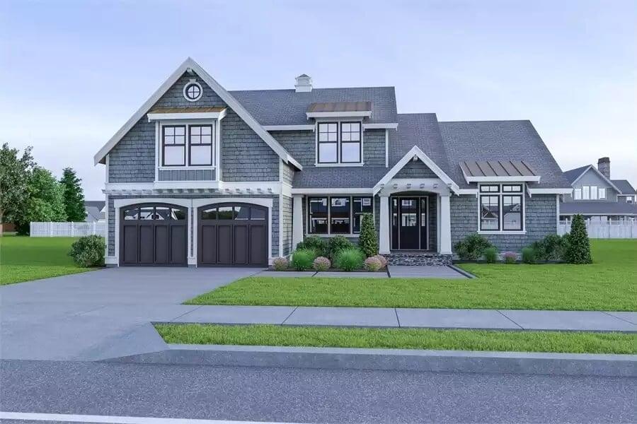 Charming Coastal-Inspired Home with Eye-Catching Dormers