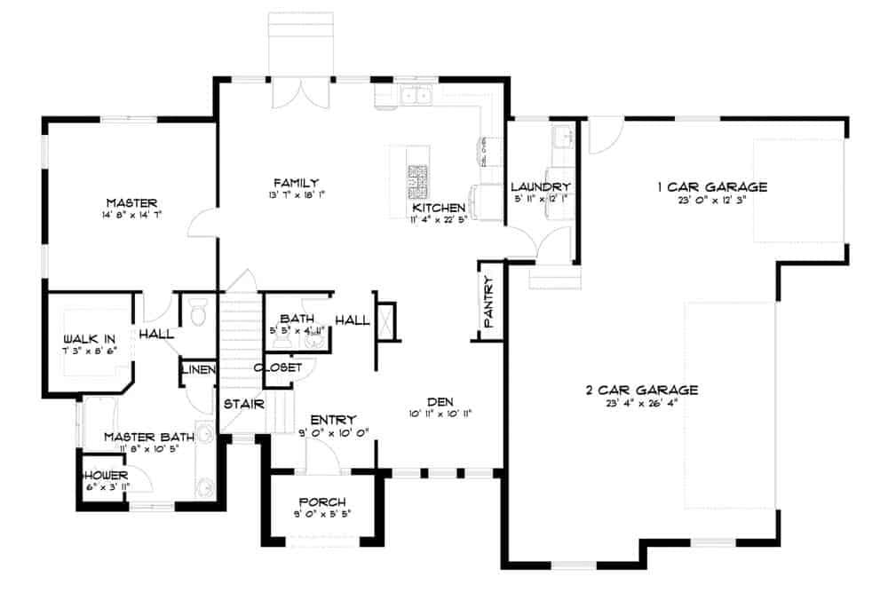 Explore This Functional Layout Featuring a Spacious Three-Car Garage