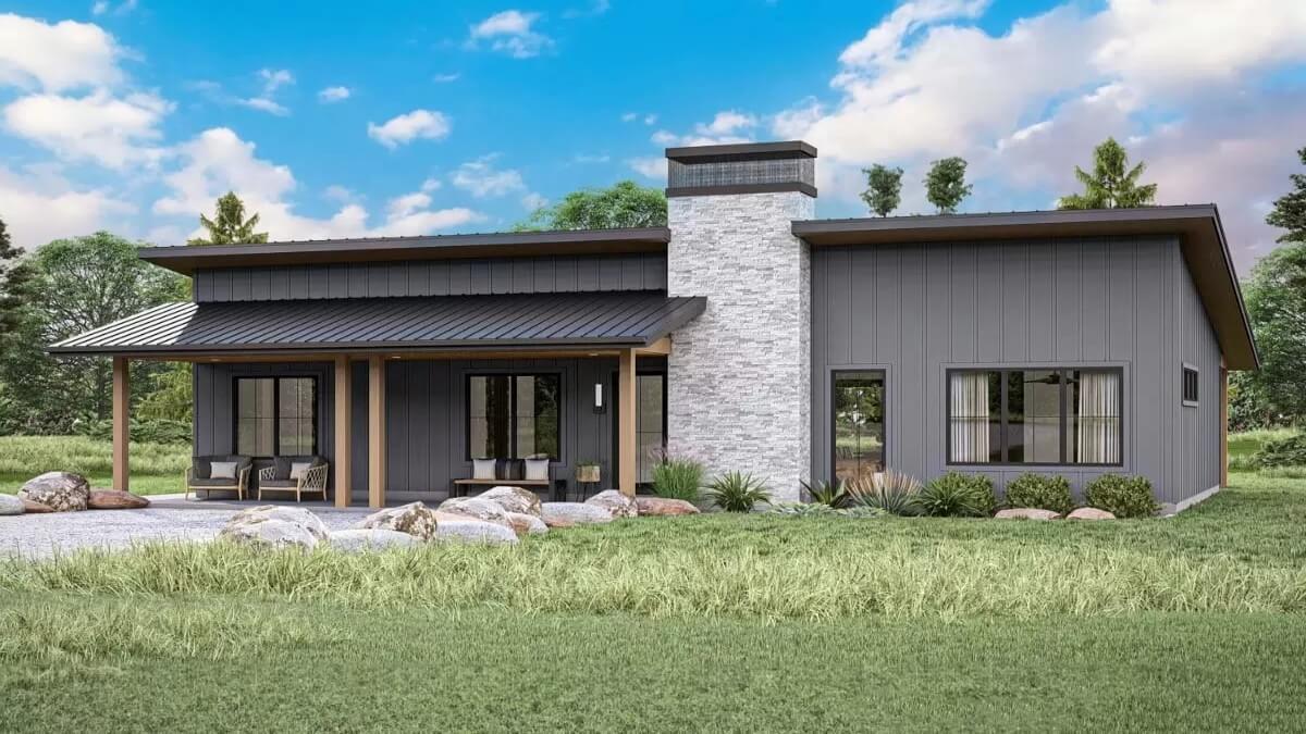 Check Out the Modern Metal Roof on This Sleek Cabin-Style Home