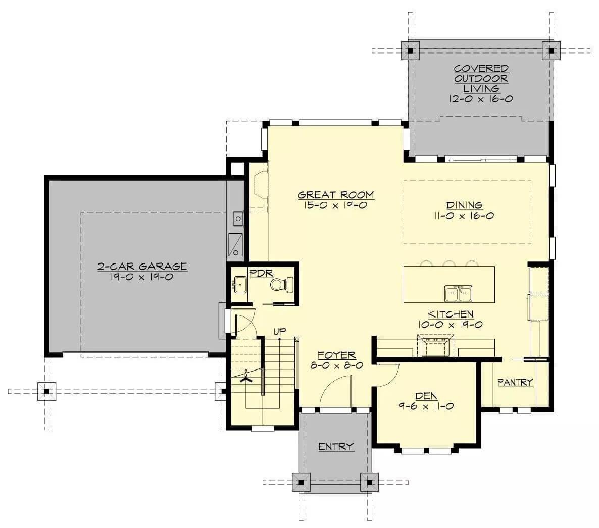 Efficient Open Concept Layout with a Seamless Outdoor Transition