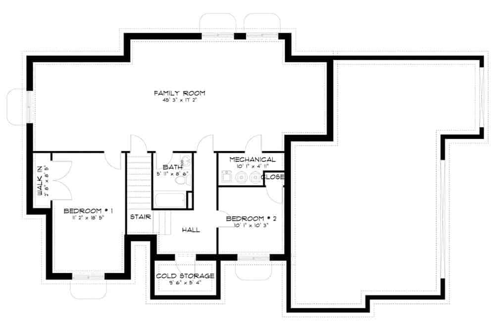 Explore This Spacious Family Room with Adjacent Cold Storage