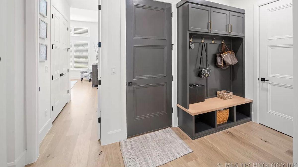 Love the Built-In Bench and Storage in This Clean Entryway