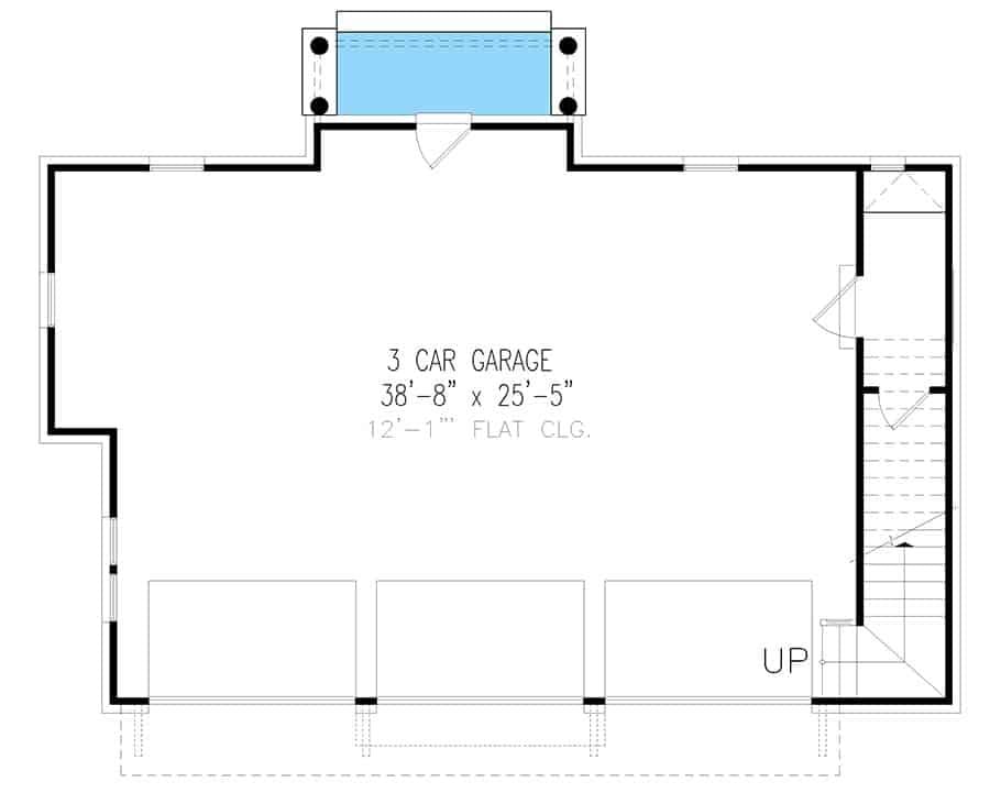 Spacious 3-Car Garage Layout with Clever Storage