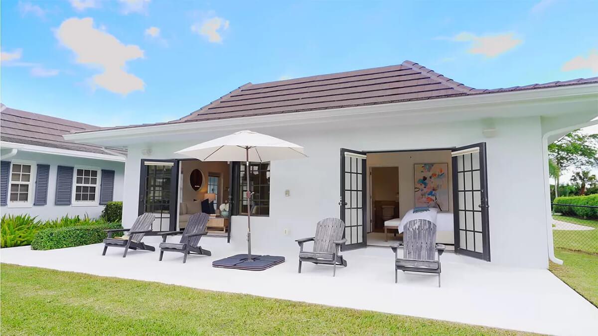 Relax Outside with French Doors Opening to a Cozy Patio