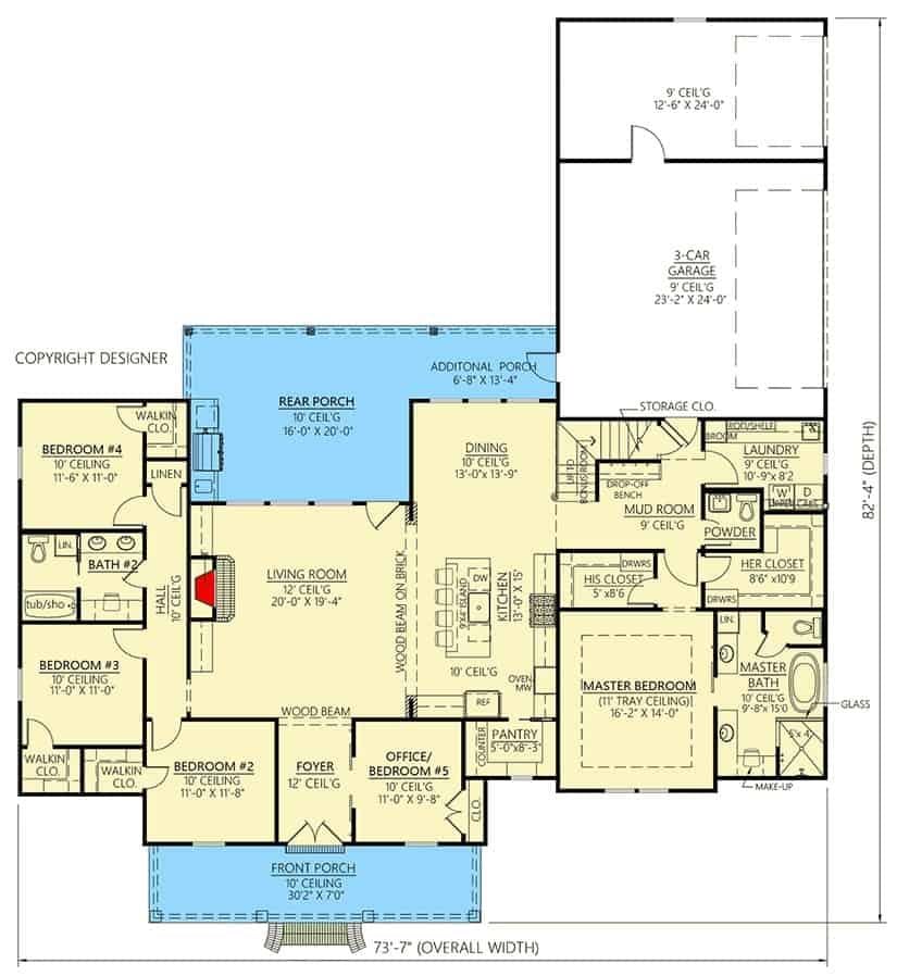 Expansive Living Room Anchors This Thoughtfully Laid-Out Main Floor