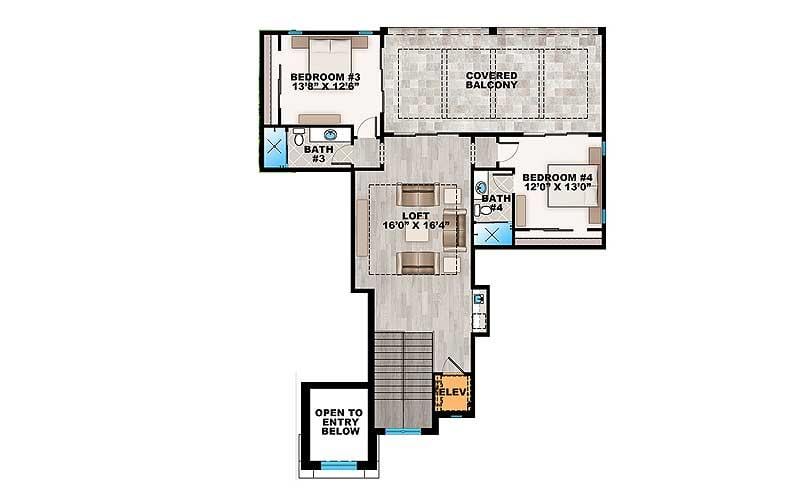 Check Out the Cozy Loft Leading to a Covered Balcony