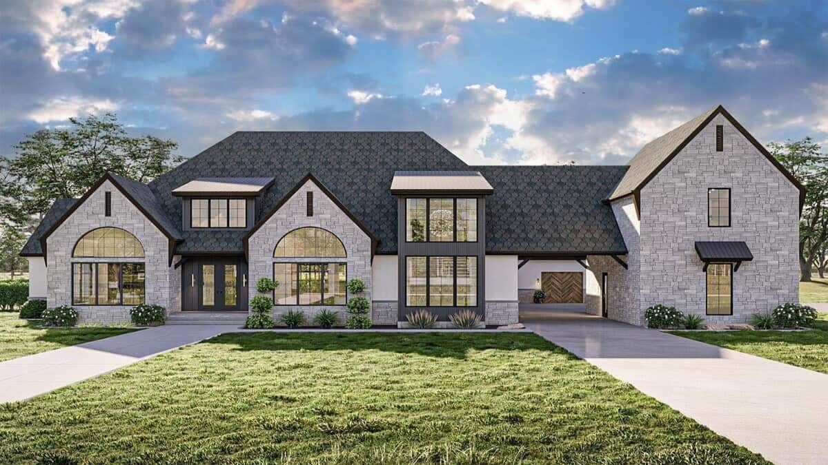 Wow, Check Out the Symmetrical Design of This Modern Manor