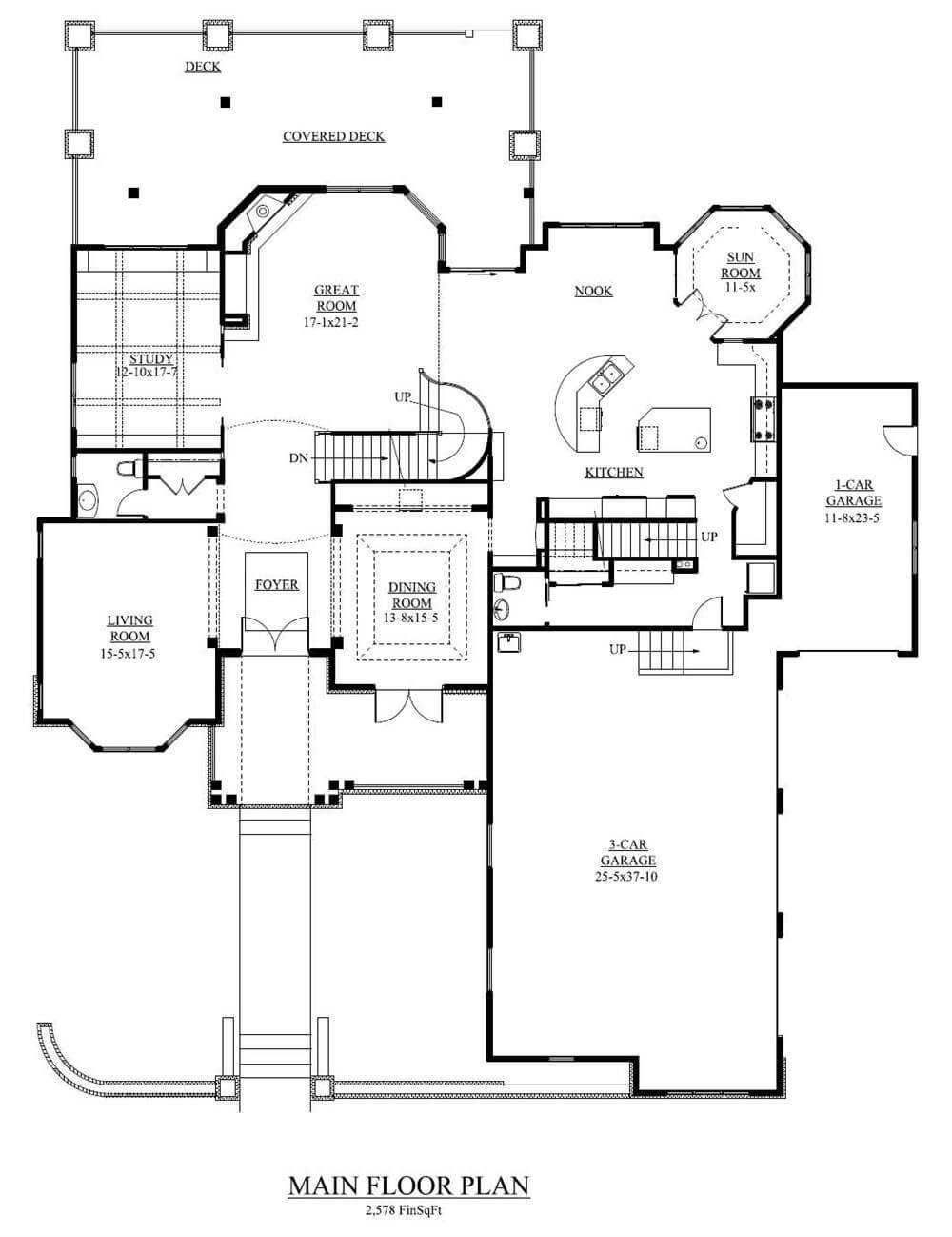 Explore the Spacious 2,578 Sq Ft Main Floor with a Covered Deck