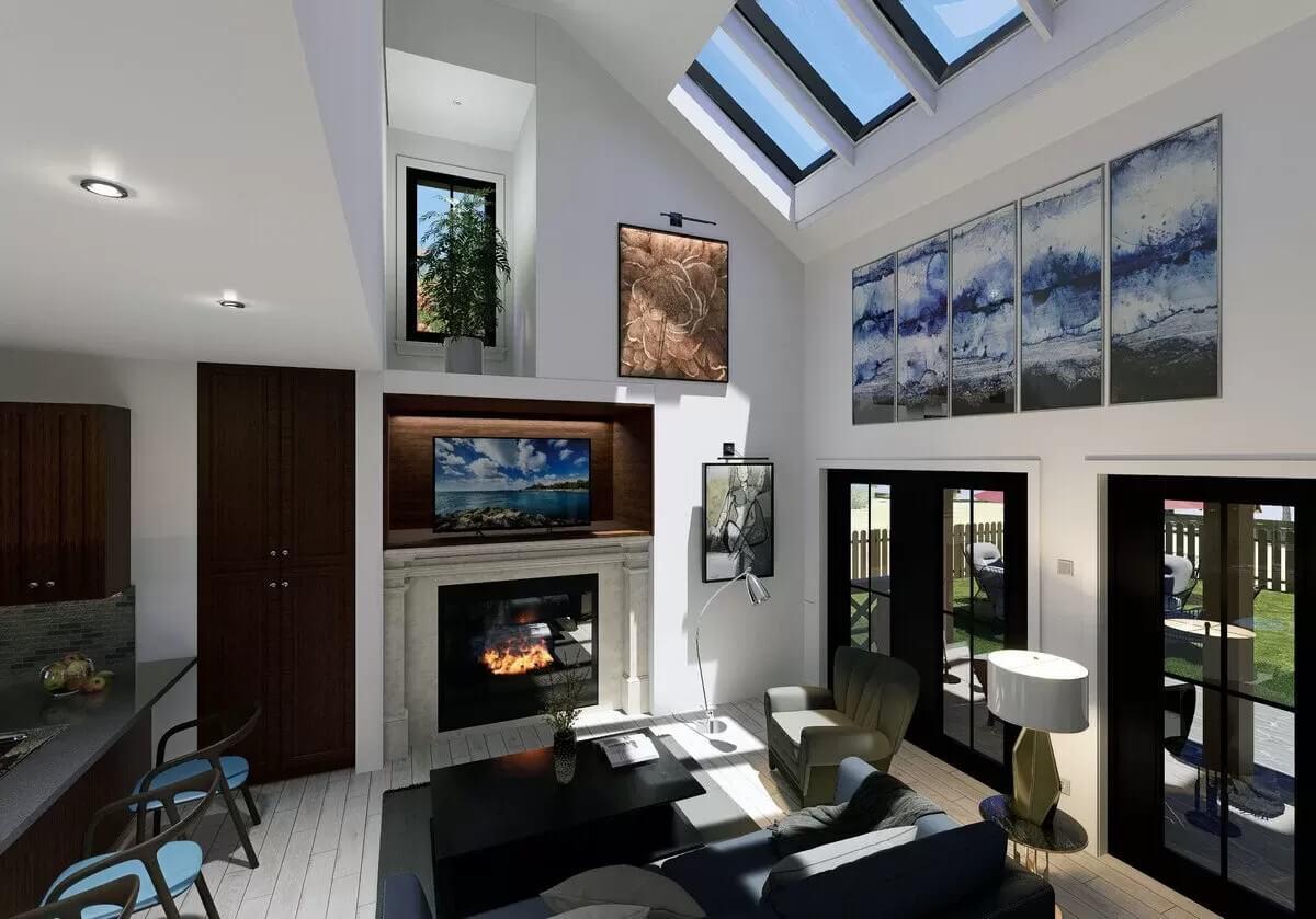 Check Out the Skylights in This Sun-Drenched Living Room