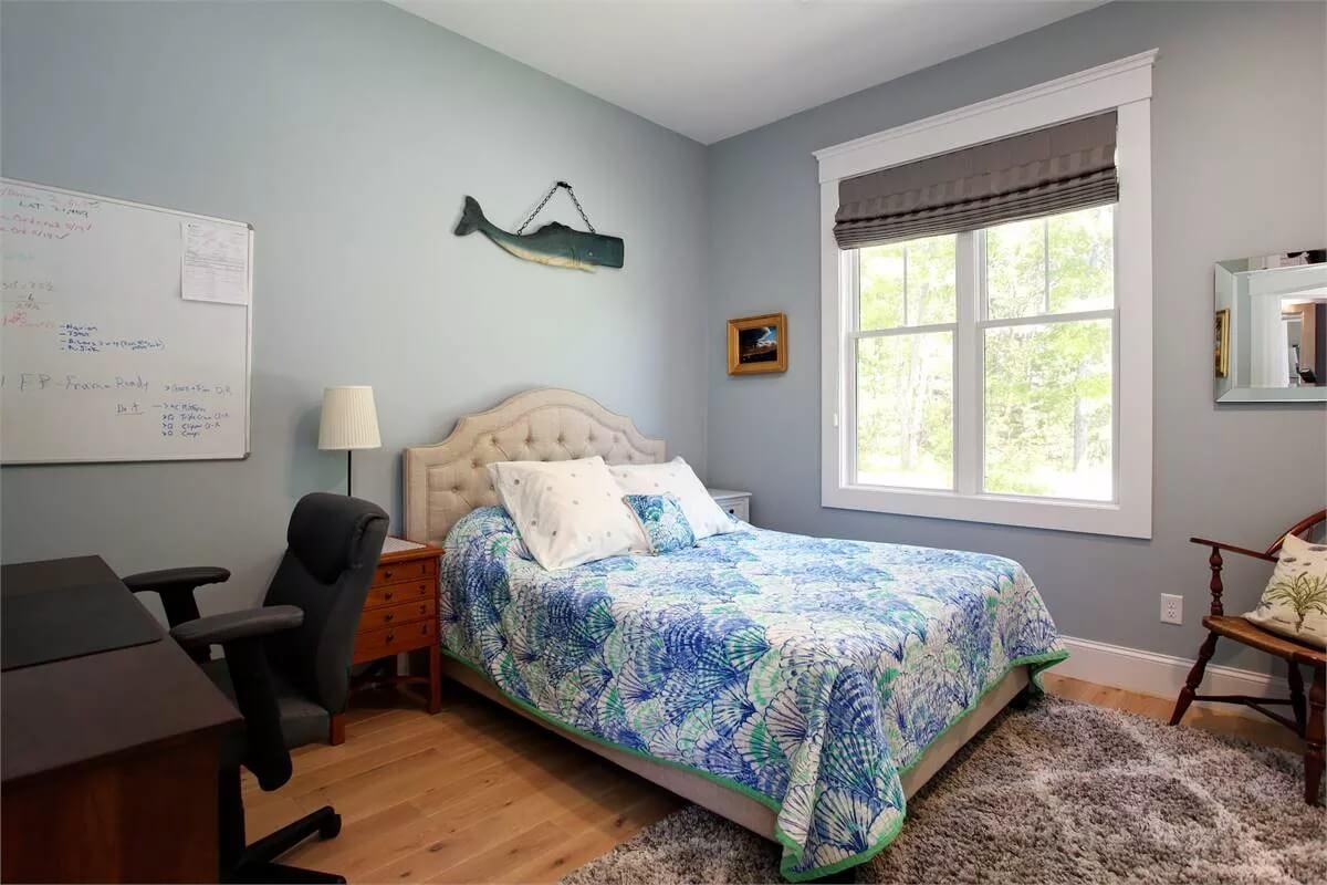 Coastal Vibes in a Home Office with Nautical Whimsy