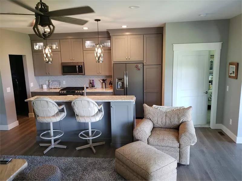 Notice the Pendant Lighting Over This Intimate Kitchen Bar