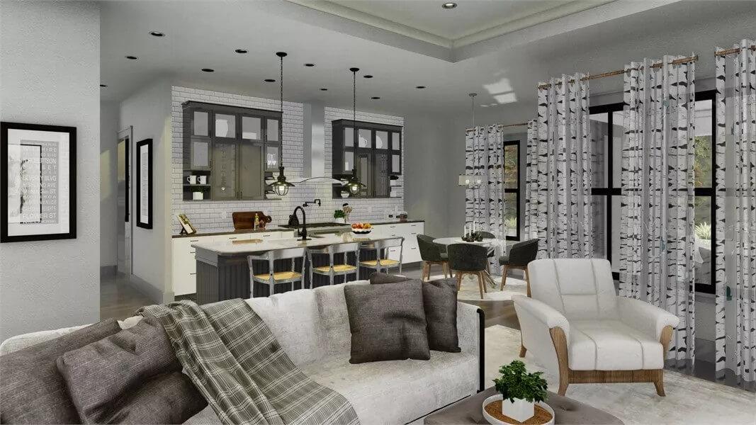 Take in the Open Living Concept with Industrial Pendant Lighting