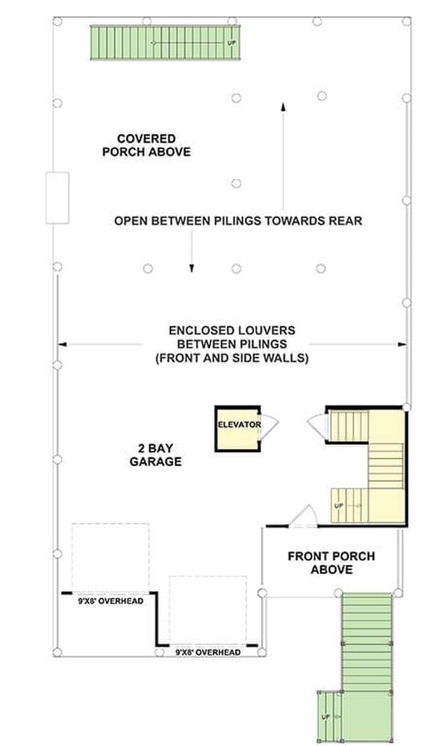 Dive into Practicality with This Ground-Level Floor Plan Featuring a 2-Bay Garage