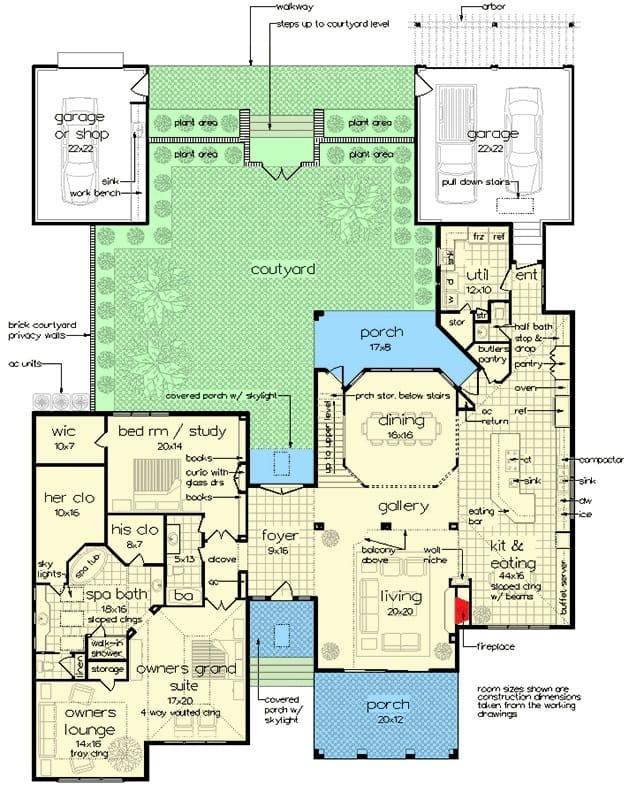 Explore This Spacious Floor Plan with a Central Courtyard