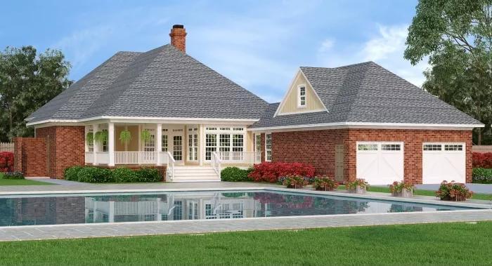 Relax at the Spacious Porch Overlooking a Serene Pool