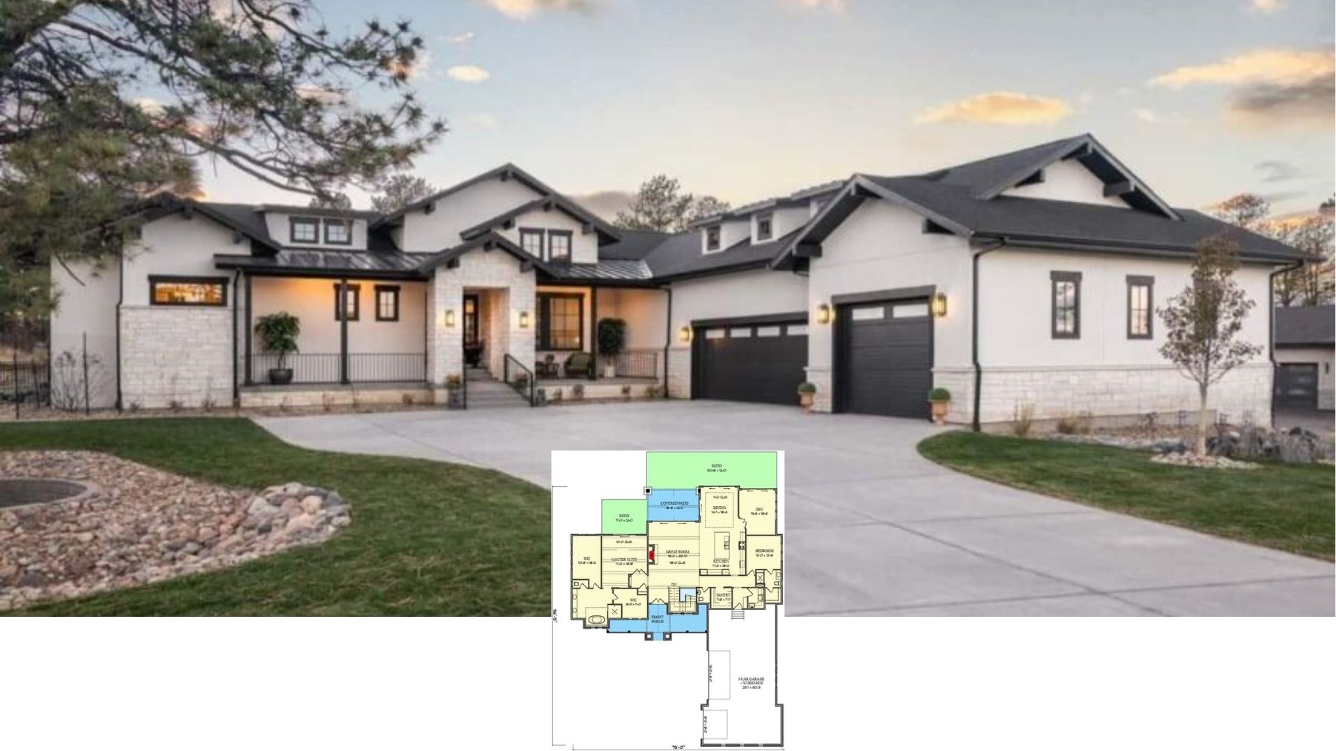 10 Two-Bedroom Homes Designed with 3-Car Garages for Extra Storage