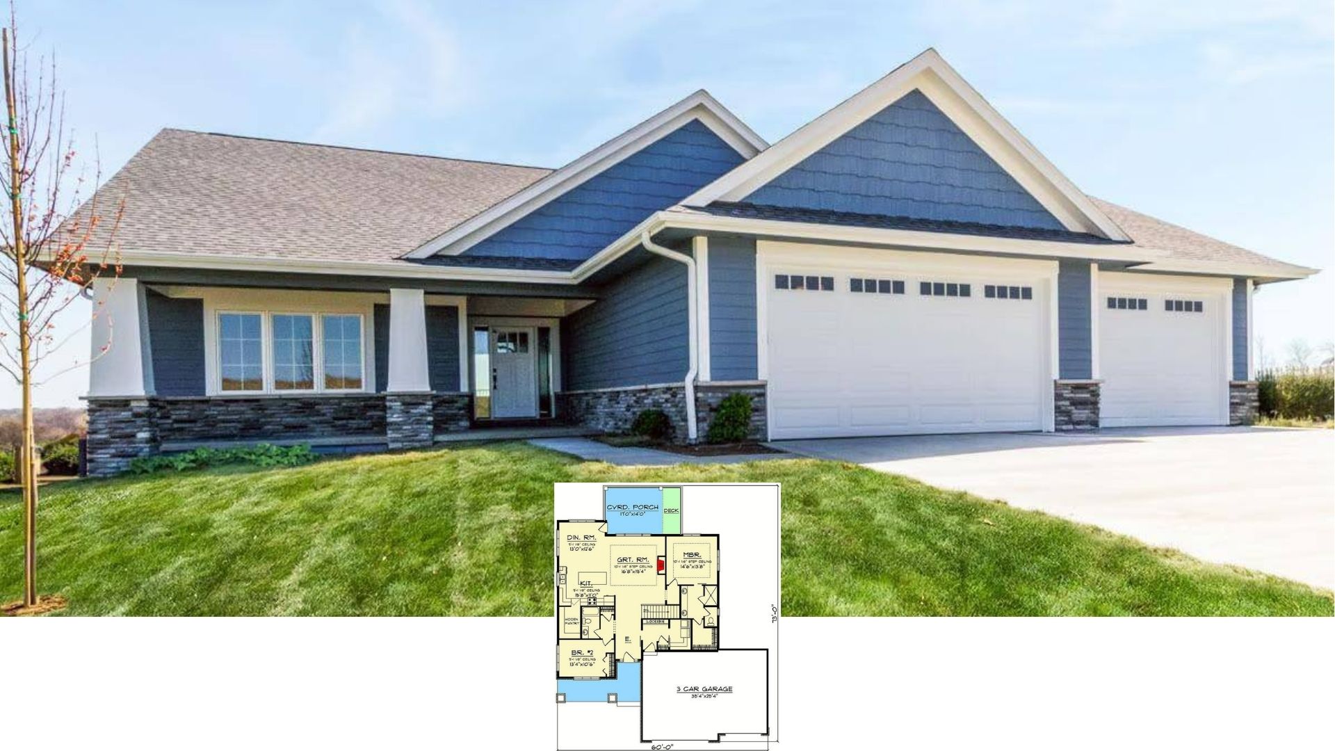 Three-Bedroom Homes Designed with Room for Everything, Including a 3-Car Garage