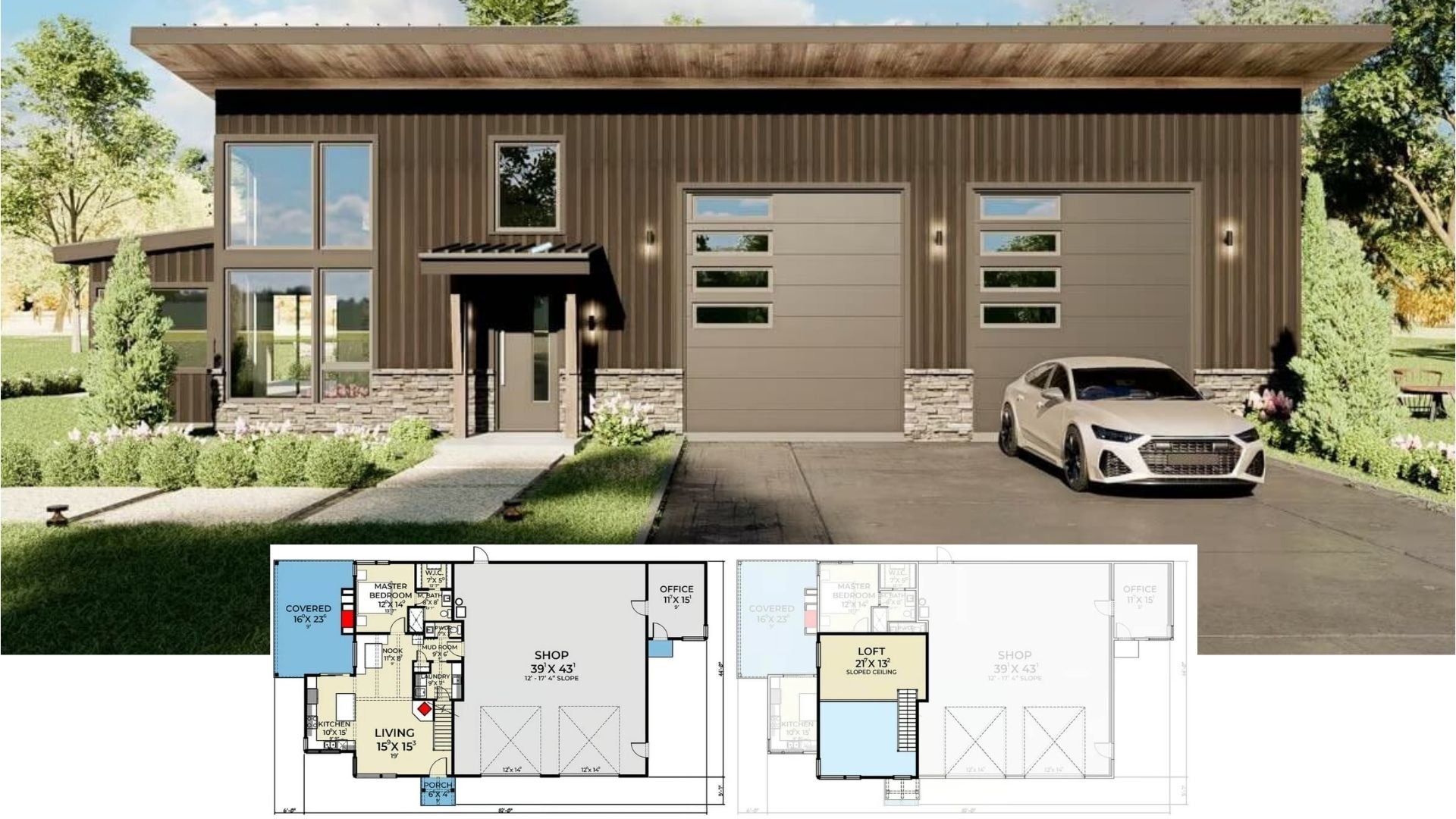 Cozy & Clever 1-Bedroom House Plans Designed with a Loft