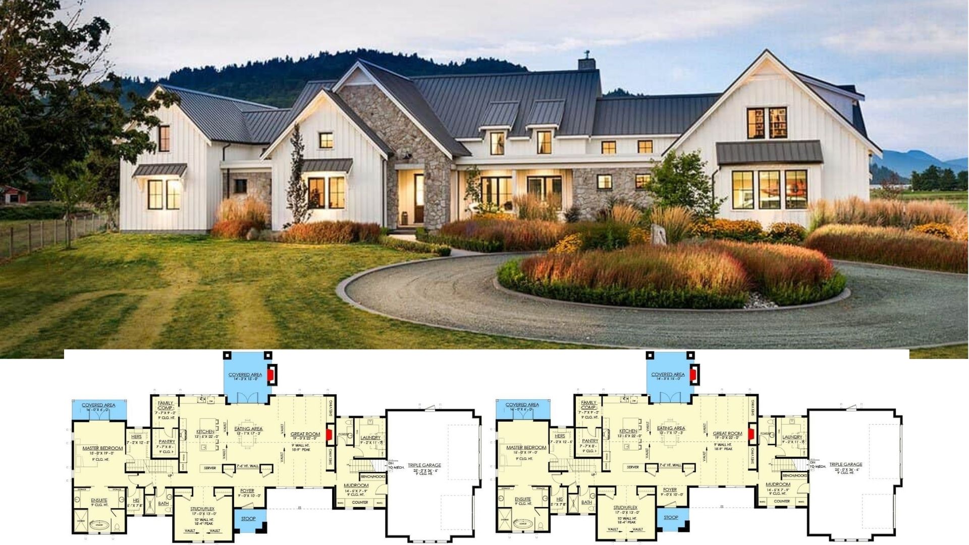 10 3-Bedroom House Plans with 4,000–5,000 Sq. Ft. of Space Featuring with 3-Car Garages