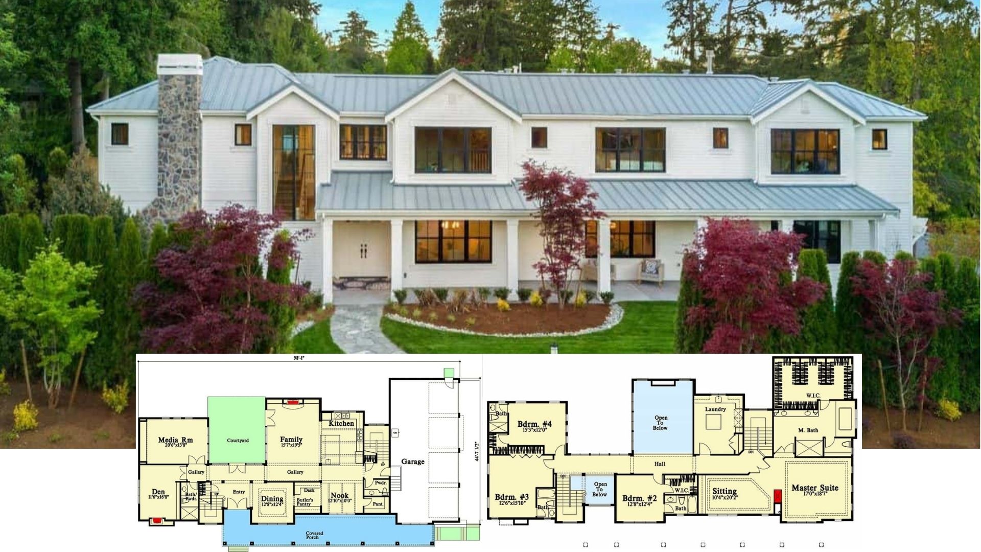 10 Four-Bedroom Homes Designed with Courtyards for Outdoor Relaxation (Floor Plans Included)