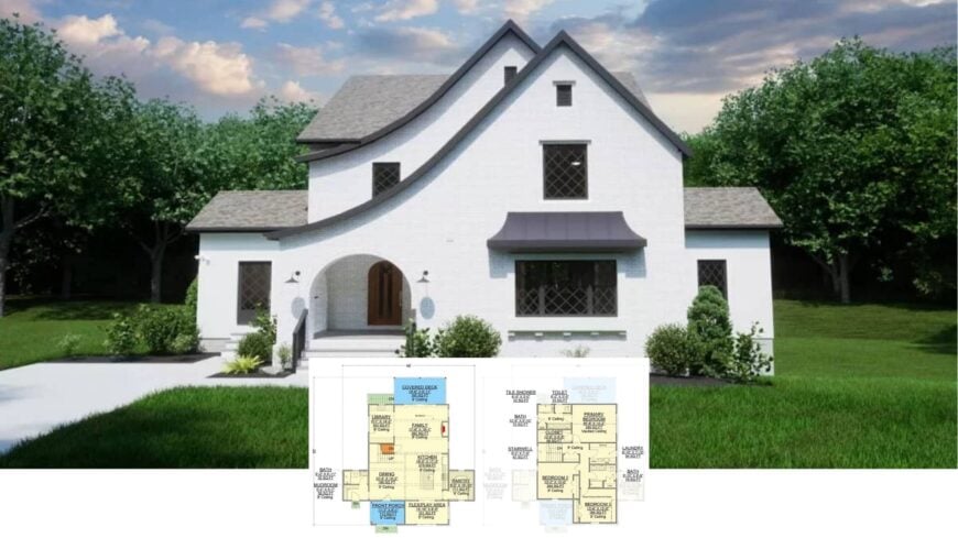 Step Inside This Enchanting Storybook Home Featuring a Curved Roofline